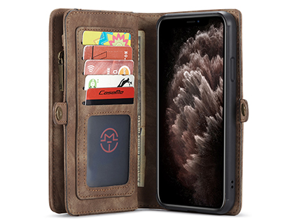CaseMe 2-in-1 Synthetic Leather Wallet Case for iPhone 11 Pro - Beige/Tan