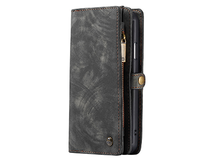CaseMe 2-in-1 Synthetic Leather Wallet Case for iPhone 11 - Khaki/Grey Leather Wallet Case