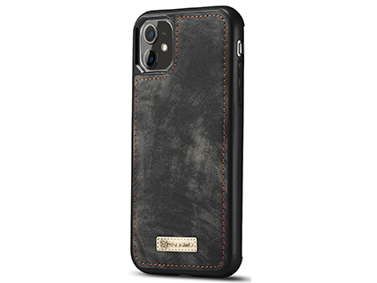 CaseMe 2-in-1 Synthetic Leather Wallet Case for iPhone 11 - Khaki/Grey