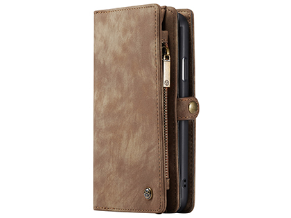 CaseMe 2-in-1 Synthetic Leather Wallet Case for iPhone 11 - Beige/Tan Leather Wallet Case