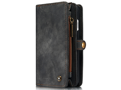 CaseMe 2-in-1 Synthetic Leather Wallet Case for iPhone 8/7 - Khaki/Grey Leather Wallet Case