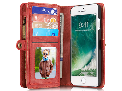 CaseMe 2-in-1 Synthetic Leather Wallet Case for iPhone 8/7 - Pink/Blush