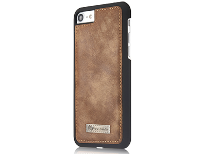 CaseMe 2-in-1 Synthetic Leather Wallet Case for iPhone SE 2 / SE 3 - Beige/Tan
