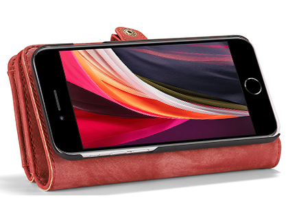 CaseMe 2-in-1 Synthetic Leather Wallet Case for iPhone SE 2 / SE 3 - Pink/Blush