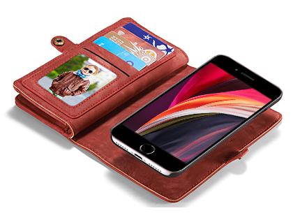 CaseMe 2-in-1 Synthetic Leather Wallet Case for iPhone SE 2 / SE 3 - Pink/Blush