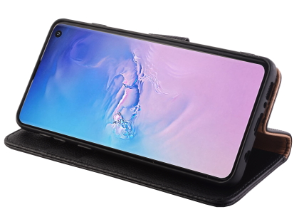 Premium Leather Wallet Case for Samsung Galaxy S10 5G - Black