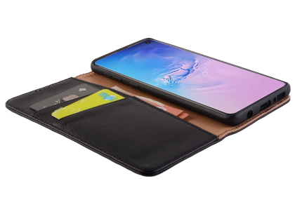 Premium Leather Wallet Case for Samsung Galaxy S10 5G - Black