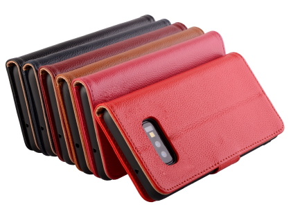Premium Leather Wallet Case for Samsung Galaxy S10e - Red