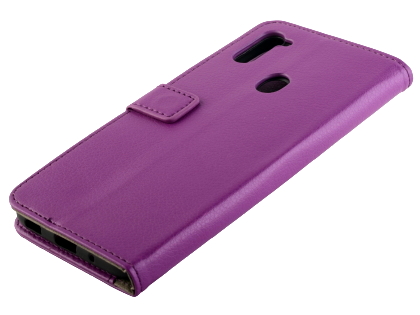Synthetic Leather Wallet Case with Stand for Samsung Galaxy A11 - Purple Synthetic Leather Wallet Case with Stand for Samsung Galaxy A11 - Purple