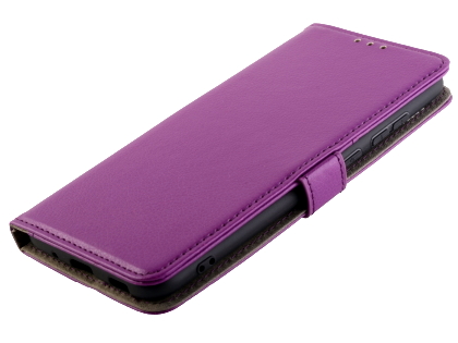 Synthetic Leather Wallet Case with Stand for Samsung Galaxy A11 - Purple