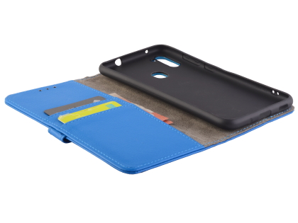 Synthetic Leather Wallet Case with Stand for Samsung Galaxy A11 - Blue