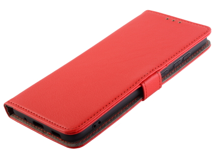 Synthetic Leather Wallet Case with Stand for Samsung Galaxy A11 - Red