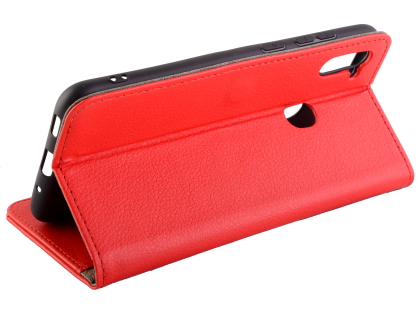 Synthetic Leather Wallet Case with Stand for Samsung Galaxy A11 - Red