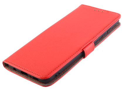 Synthetic Leather Wallet Case with Stand for Samsung Galaxy A21s - Red