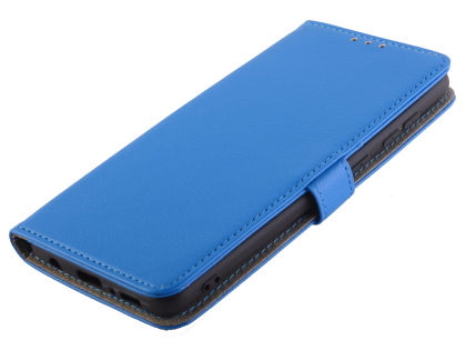 Synthetic Leather Wallet Case with Stand for Samsung Galaxy A21s - Blue