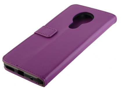 Synthetic Leather Wallet Case with Stand for Nokia 5.3 - Purple Leather Wallet Case