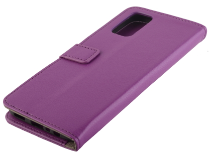Synthetic Leather Wallet Case with Stand for OPPO A52 - Purple