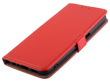 Synthetic Leather Wallet Case with Stand for OPPO A72 - Red