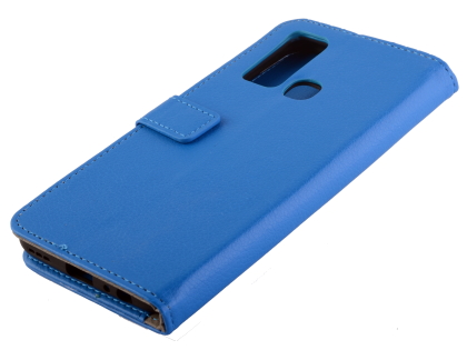 Synthetic Leather Wallet Case with Stand for vivo Y30 - Blue Leather Wallet Case