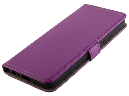 Synthetic Leather Wallet Case with Stand for vivo Y30 - Purple