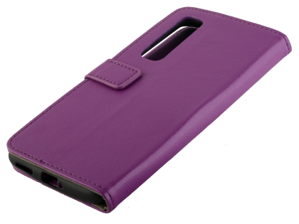 Synthetic Leather Wallet Case with Stand for OPPO Find X2 Pro - Purple Leather Wallet Case