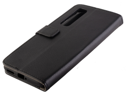 Synthetic Leather Wallet Case with Stand for OPPO Find X2 Pro - Black Leather Wallet Case