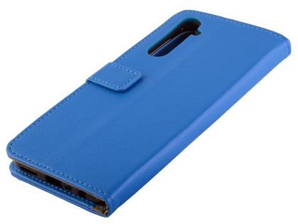 Synthetic Leather Wallet Case with Stand for OPPO RealMe 6 - Blue Leather Wallet Case