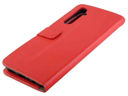 Synthetic Leather Wallet Case with Stand for OPPO RealMe 6 - Red Leather Wallet Case