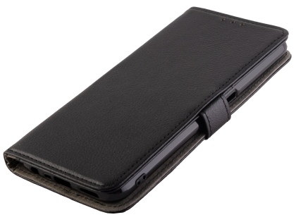 Synthetic Leather Wallet Case with Stand for OPPO RealMe 6 - Black