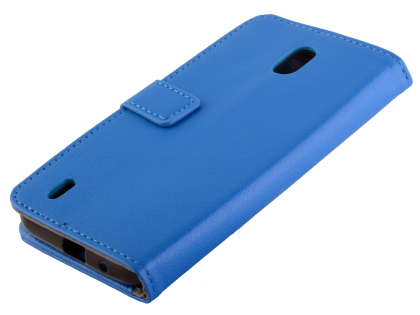 Synthetic Leather Wallet Case with Stand for Nokia 1.3 - Blue Leather Wallet Case