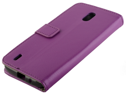 Synthetic Leather Wallet Case with Stand for Nokia 1.3 - Purple Leather Wallet Case