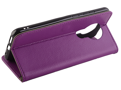 Synthetic Leather Wallet Case with Stand for Nokia 5.3 - Purple
