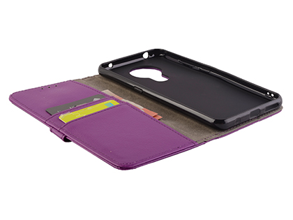 Synthetic Leather Wallet Case with Stand for Nokia 5.3 - Purple