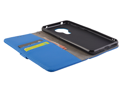 Synthetic Leather Wallet Case with Stand for Nokia 5.3 - Blue