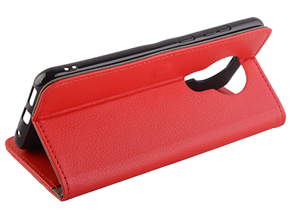 Synthetic Leather Wallet Case with Stand for Nokia 5.3 - Red