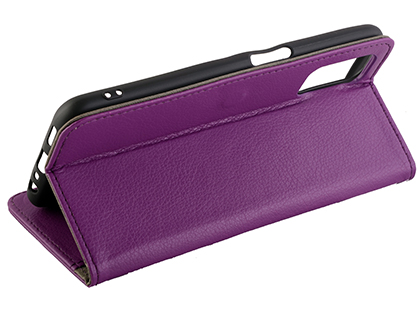 Synthetic Leather Wallet Case with Stand for OPPO A52 - Purple
