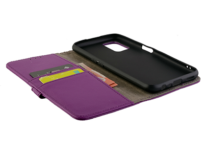 Synthetic Leather Wallet Case with Stand for OPPO A52 - Purple