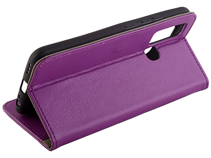 Synthetic Leather Wallet Case with Stand for vivo Y30 - Purple