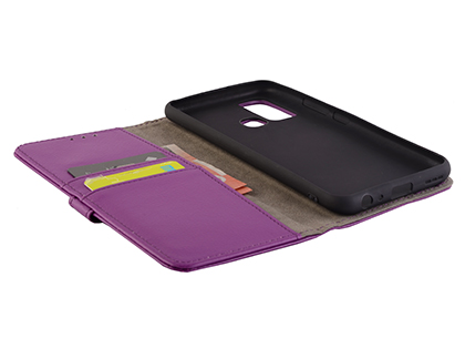 Synthetic Leather Wallet Case with Stand for vivo Y30 - Purple