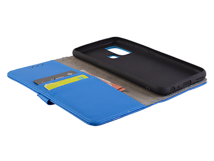 Synthetic Leather Wallet Case with Stand for vivo Y30 - Blue