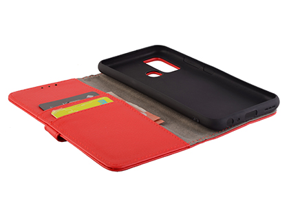Synthetic Leather Wallet Case with Stand for vivo Y30 - Red