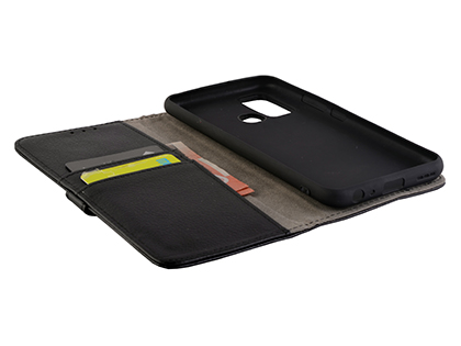 Synthetic Leather Wallet Case with Stand for vivo Y30 - Black