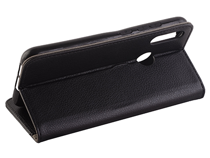 Synthetic Leather Wallet Case with Stand for Motorola Moto E6 Plus - Black