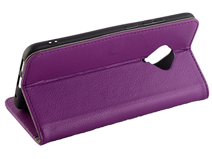 Synthetic Leather Wallet Case with Stand for vivo S1 Pro - Purple
