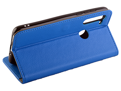 Synthetic Leather Wallet Case with Stand for Motorola Moto G8 - Blue