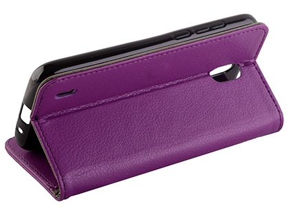 Synthetic Leather Wallet Case with Stand for Nokia 1.3 - Purple