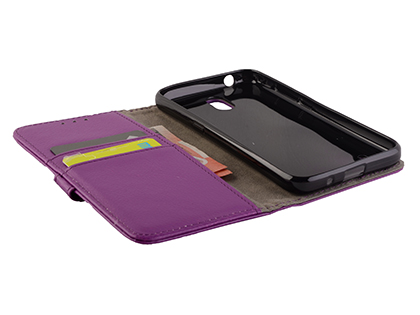 Synthetic Leather Wallet Case with Stand for Nokia 1.3 - Purple