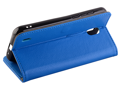 Synthetic Leather Wallet Case with Stand for Nokia 1.3 - Blue