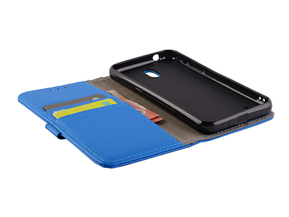 Synthetic Leather Wallet Case with Stand for Nokia 1.3 - Blue