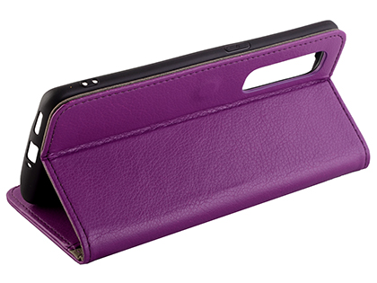 Synthetic Leather Wallet Case with Stand for OPPO Find X2 Pro - Purple